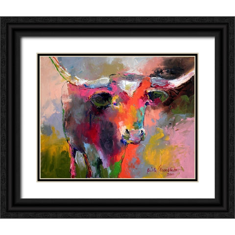 Texas Longhorn Black Ornate Wood Framed Art Print with Double Matting by Wallich, Richard
