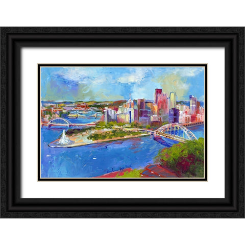 Pittsburgh Black Ornate Wood Framed Art Print with Double Matting by Wallich, Richard