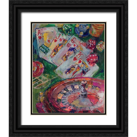 Casino Art Black Ornate Wood Framed Art Print with Double Matting by Wallich, Richard