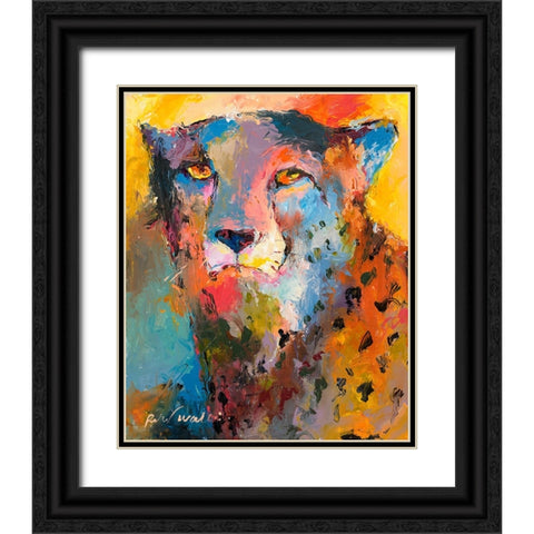 Cheetah Black Ornate Wood Framed Art Print with Double Matting by Wallich, Richard
