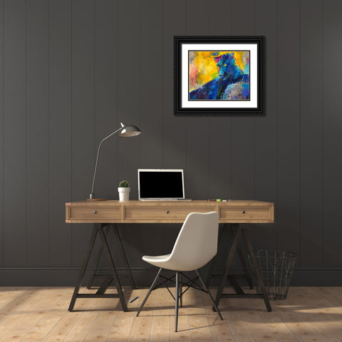 Black Panther Black Ornate Wood Framed Art Print with Double Matting by Wallich, Richard