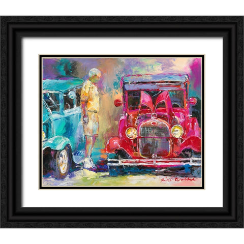 Old Cars Black Ornate Wood Framed Art Print with Double Matting by Wallich, Richard