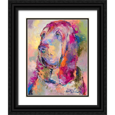 Blood Hound Black Ornate Wood Framed Art Print with Double Matting by Wallich, Richard