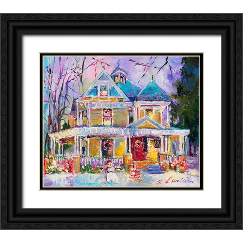 Christmas House Black Ornate Wood Framed Art Print with Double Matting by Wallich, Richard