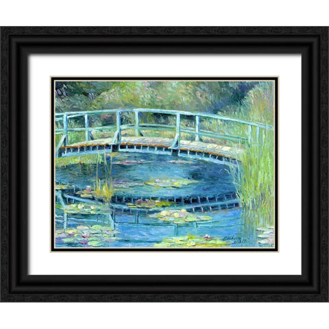 Botanical Garden Lilies Black Ornate Wood Framed Art Print with Double Matting by Wallich, Richard