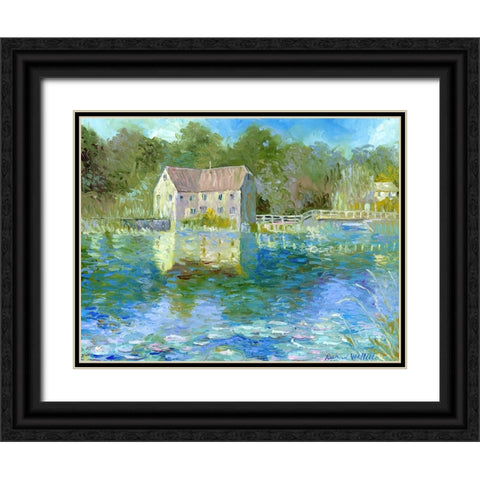 Old Mill Black Ornate Wood Framed Art Print with Double Matting by Wallich, Richard