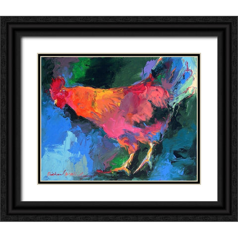 Art Chicken Black Ornate Wood Framed Art Print with Double Matting by Wallich, Richard