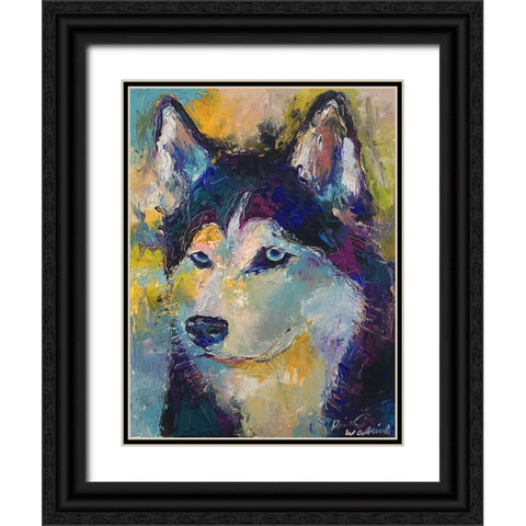 Art Husky Black Ornate Wood Framed Art Print with Double Matting by Wallich, Richard