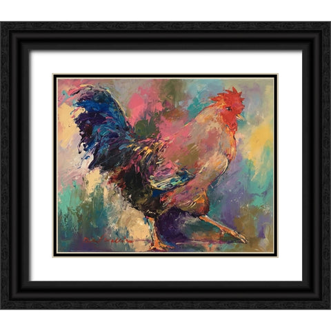 Art Rooster 2 Black Ornate Wood Framed Art Print with Double Matting by Wallich, Richard