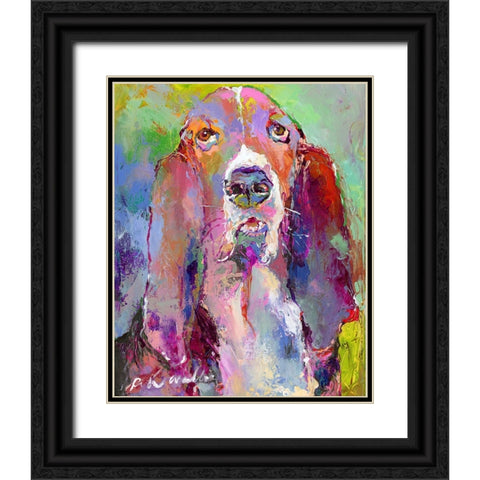 Art Basset Hound Black Ornate Wood Framed Art Print with Double Matting by Wallich, Richard