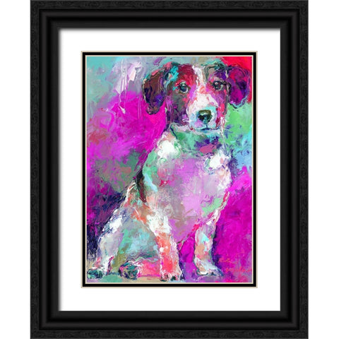 Art Russell Terrier Black Ornate Wood Framed Art Print with Double Matting by Wallich, Richard