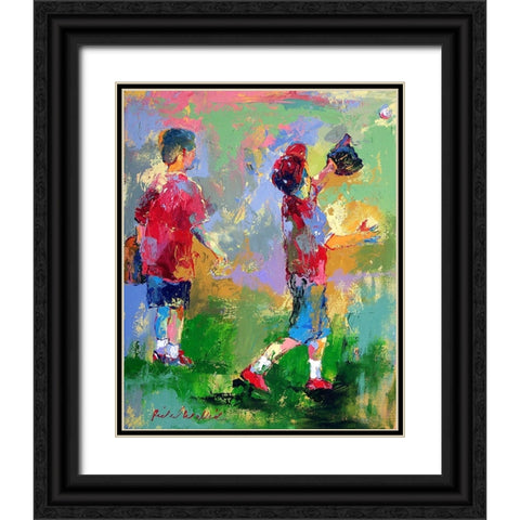 Kids 2 Black Ornate Wood Framed Art Print with Double Matting by Wallich, Richard