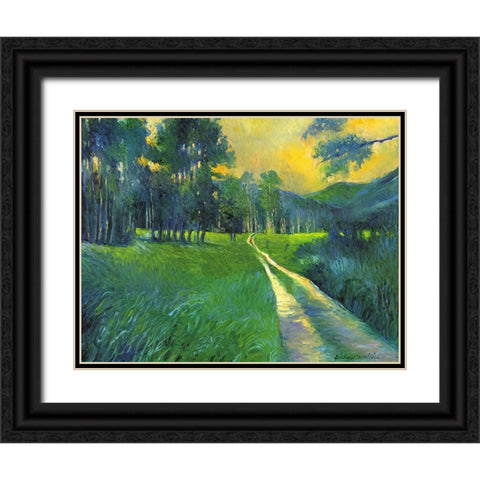 Crestone Path Black Ornate Wood Framed Art Print with Double Matting by Wallich, Richard