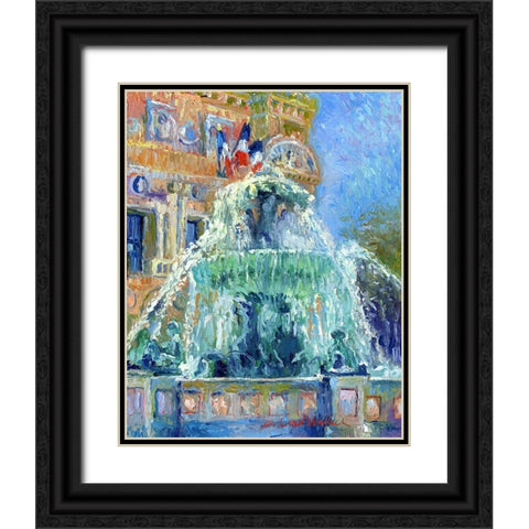 Paris Las Vegas Black Ornate Wood Framed Art Print with Double Matting by Wallich, Richard