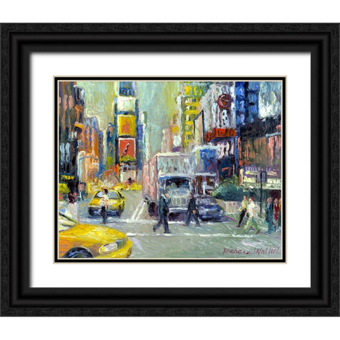 Times Square Black Ornate Wood Framed Art Print with Double Matting by Wallich, Richard