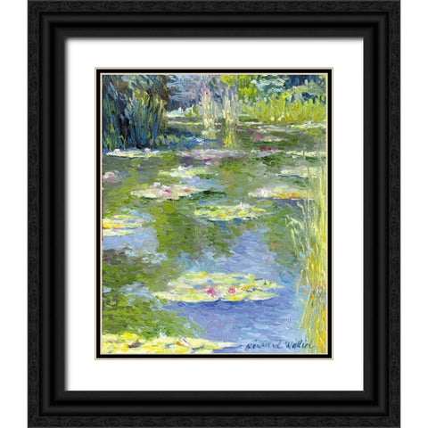 Lilies~1 Black Ornate Wood Framed Art Print with Double Matting by Wallich, Richard