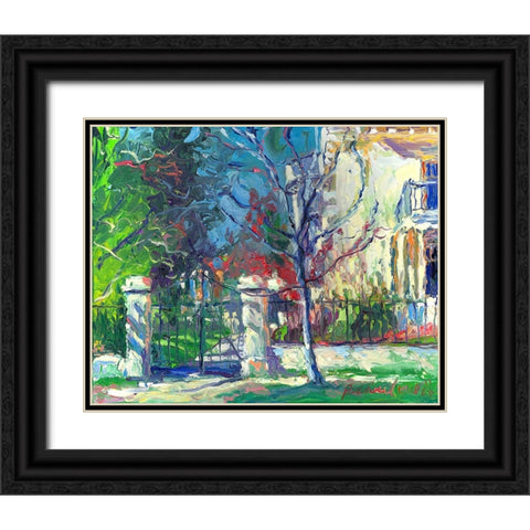 Mansion Black Ornate Wood Framed Art Print with Double Matting by Wallich, Richard