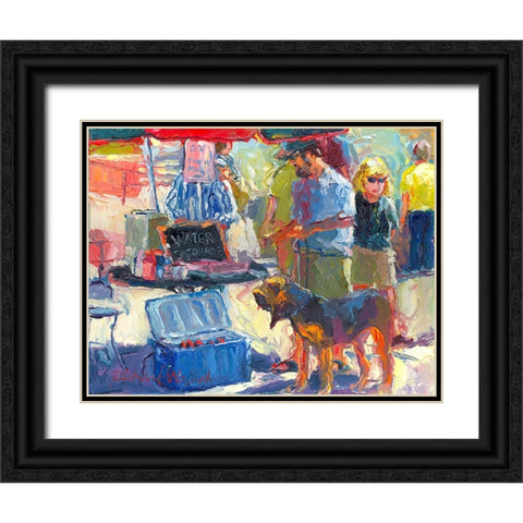 Walking The Dog Black Ornate Wood Framed Art Print with Double Matting by Wallich, Richard