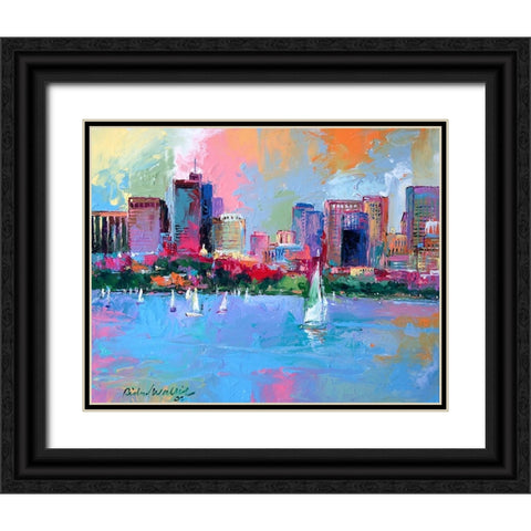 Boston 3 Black Ornate Wood Framed Art Print with Double Matting by Wallich, Richard