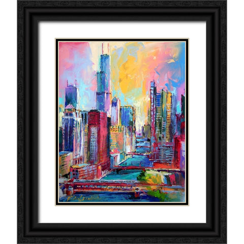 Chicago 3 Black Ornate Wood Framed Art Print with Double Matting by Wallich, Richard