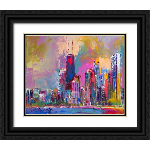 Chicago 4 Black Ornate Wood Framed Art Print with Double Matting by Wallich, Richard