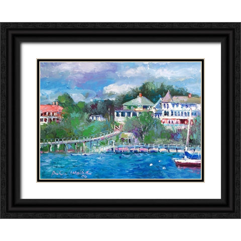 Peaks Black Ornate Wood Framed Art Print with Double Matting by Wallich, Richard