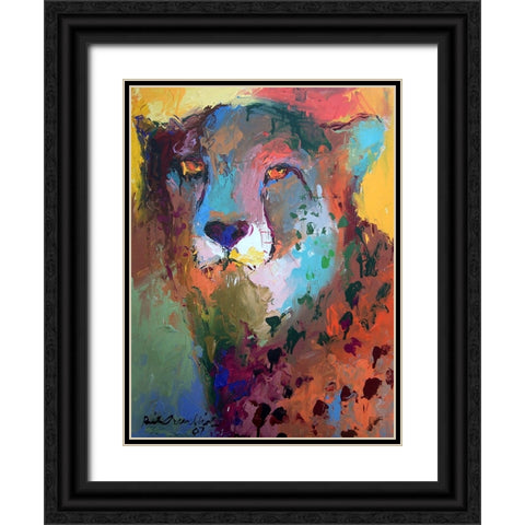 Cheetah Black Ornate Wood Framed Art Print with Double Matting by Wallich, Richard