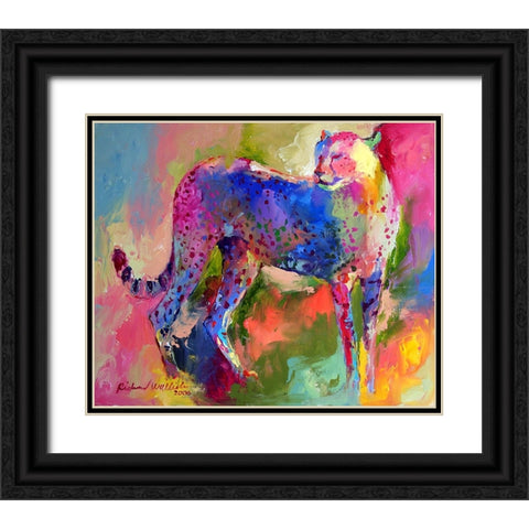 Cheetah 2 Black Ornate Wood Framed Art Print with Double Matting by Wallich, Richard