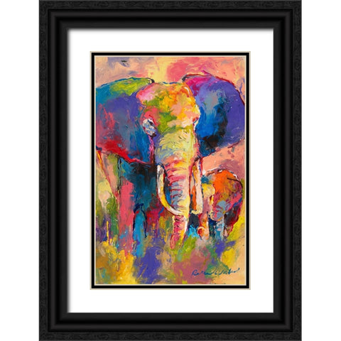 Elephant 1 Black Ornate Wood Framed Art Print with Double Matting by Wallich, Richard