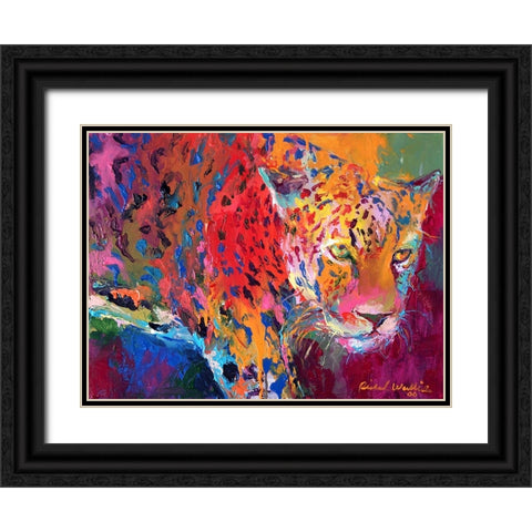 Leopard 1 Black Ornate Wood Framed Art Print with Double Matting by Wallich, Richard