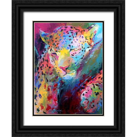 Leopard 3 Black Ornate Wood Framed Art Print with Double Matting by Wallich, Richard