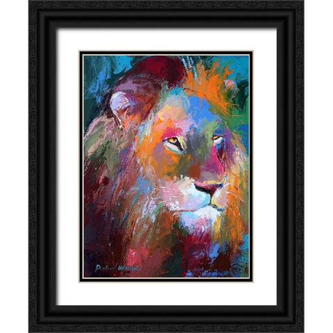 Lion 4 Black Ornate Wood Framed Art Print with Double Matting by Wallich, Richard