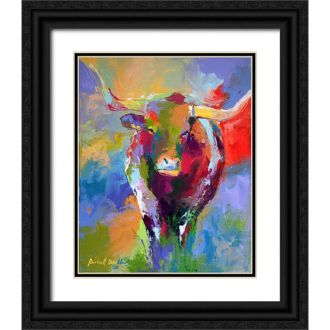 Longhorn Black Ornate Wood Framed Art Print with Double Matting by Wallich, Richard