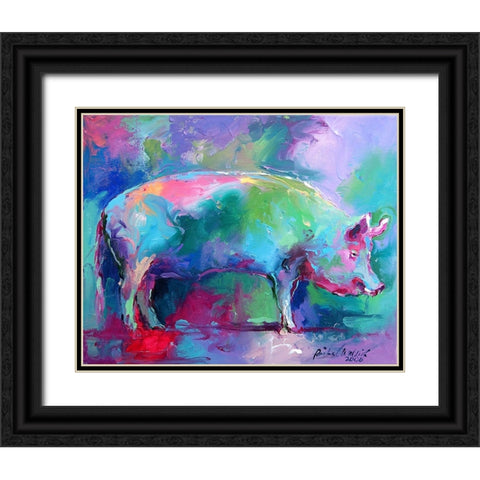Pig Black Ornate Wood Framed Art Print with Double Matting by Wallich, Richard