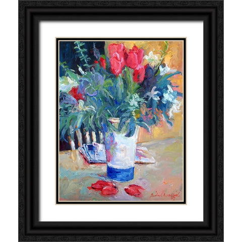 Tulip Black Ornate Wood Framed Art Print with Double Matting by Wallich, Richard