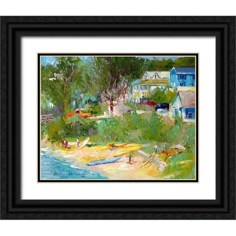 Kayak Black Ornate Wood Framed Art Print with Double Matting by Wallich, Richard