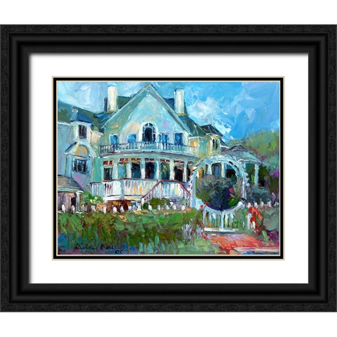 Mansion 2 Black Ornate Wood Framed Art Print with Double Matting by Wallich, Richard