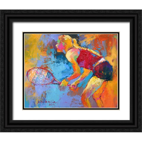 Tennis Black Ornate Wood Framed Art Print with Double Matting by Wallich, Richard