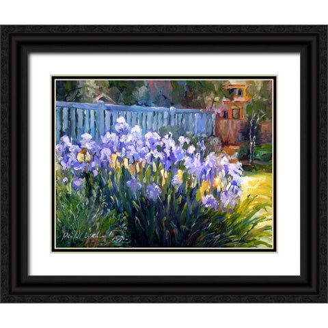 Iris Black Ornate Wood Framed Art Print with Double Matting by Wallich, Richard