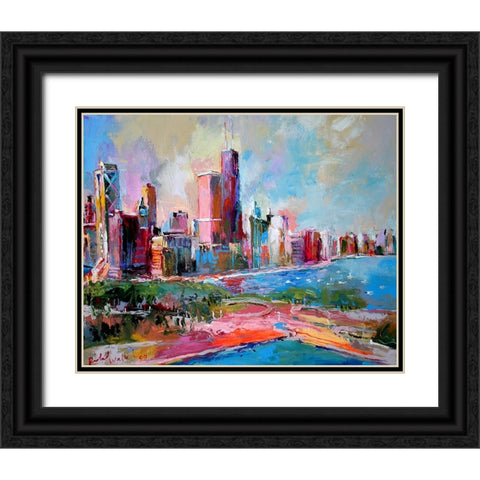 Cityscape Black Ornate Wood Framed Art Print with Double Matting by Wallich, Richard