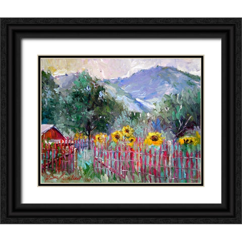 Foothills Black Ornate Wood Framed Art Print with Double Matting by Wallich, Richard