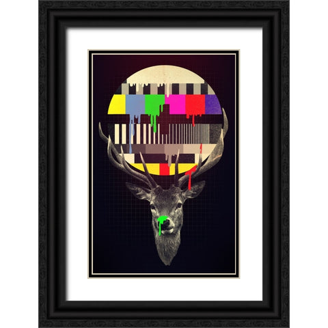 No Signal Black Ornate Wood Framed Art Print with Double Matting by Farkas, Robert