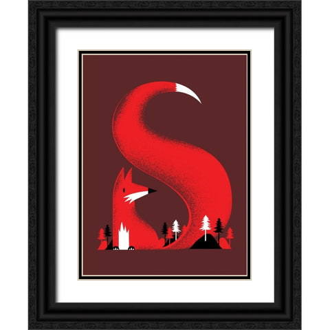 S Like Fox Black Ornate Wood Framed Art Print with Double Matting by Farkas, Robert