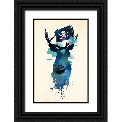 Captain Hook Black Ornate Wood Framed Art Print with Double Matting by Farkas, Robert
