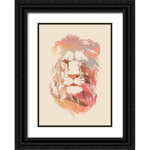 Desert Lion Black Ornate Wood Framed Art Print with Double Matting by Farkas, Robert