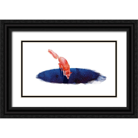 Jump Into Nowhere Black Ornate Wood Framed Art Print with Double Matting by Farkas, Robert