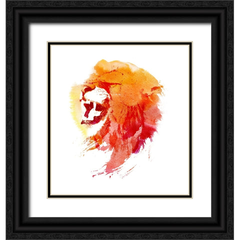 Angry Lion Black Ornate Wood Framed Art Print with Double Matting by Farkas, Robert