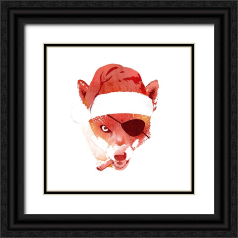 Bad Santa Fox Black Ornate Wood Framed Art Print with Double Matting by Farkas, Robert