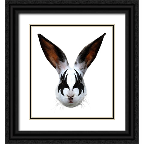 Kiss Of A Rabbit Black Ornate Wood Framed Art Print with Double Matting by Farkas, Robert