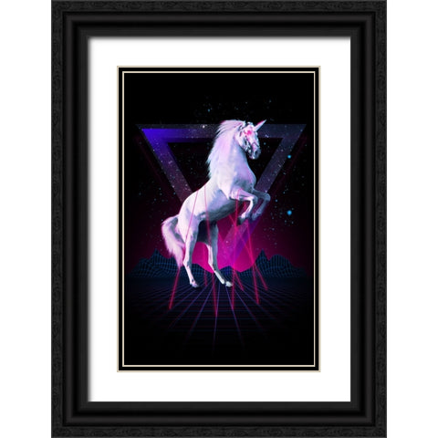 Last Laser Unicorn Tee Black Ornate Wood Framed Art Print with Double Matting by Farkas, Robert